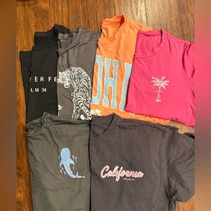 SHEIN Women's Short Sleeve Tees - Black, Gray, Orange, Pink